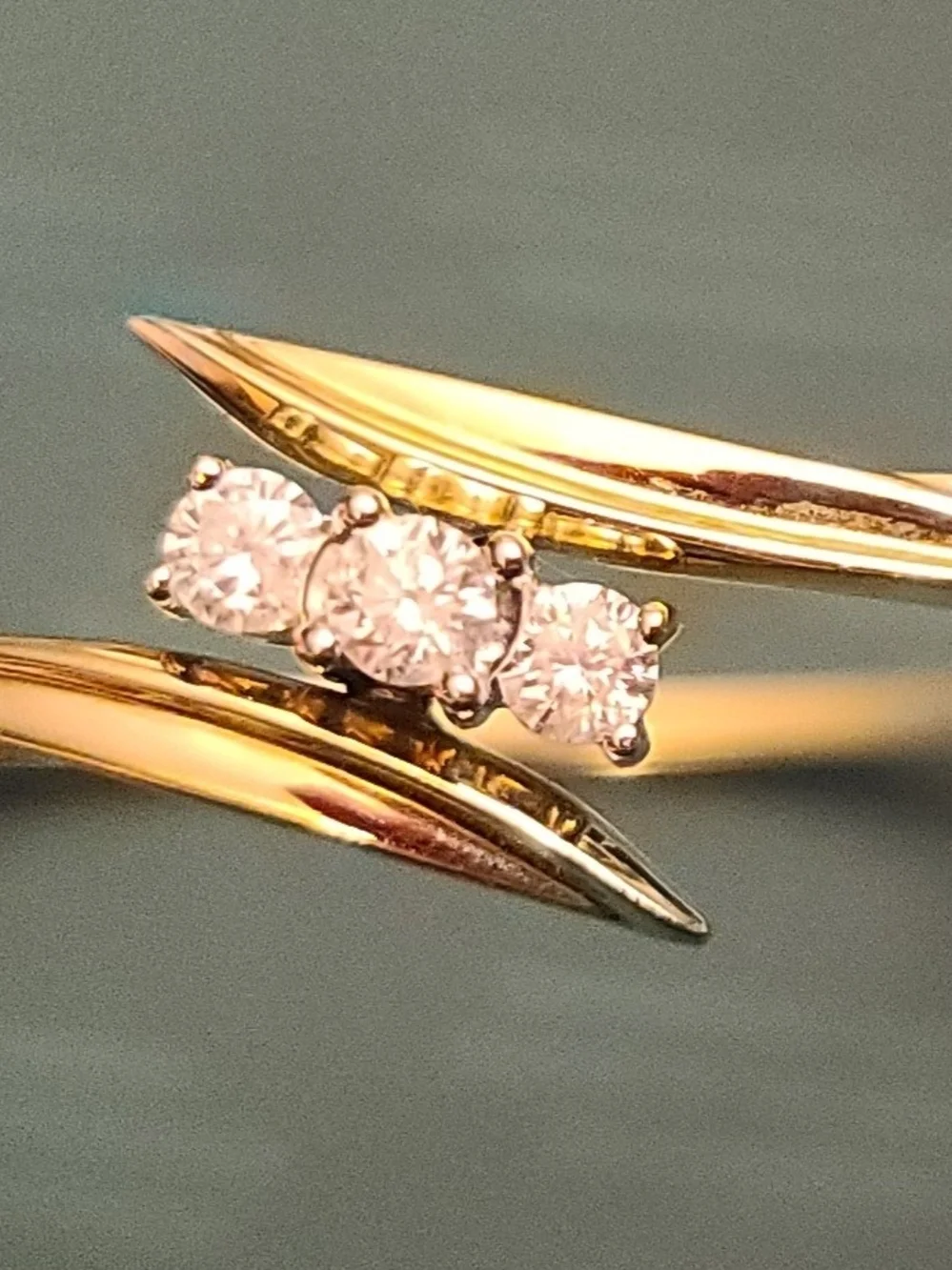 14K Gold And 1/2CT Diamond Bangle Bracelet